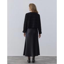 Merve Gültekin Atelier Dokulu Kumaş Çift Taraflı Fiyonk Crop Ceket