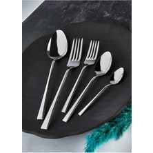 Viplatin Zagori 60 Parça Natural Düz Model Çatal Kaşık Takımı Akrilik Malzemeden 12 Kişilik