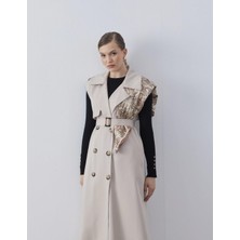 Merve Gültekin Atelier Uzun Trenç Yelek Taş
