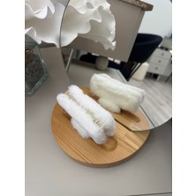 SP Accessories Beyaz Rengi Peluş Mandallı Toka