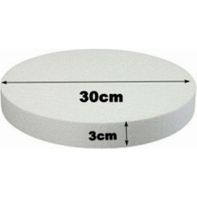 Elgala Strafor Köpük Pasta Altlığı Yuvarlak 30X3 cm Dayanıklı Malzeme ile Şık Sunumlar İçin