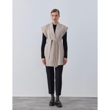 Merve Gültekin Atelier Gabardin Yelek Bej