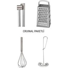 4 Parça 3'lü Mutfak Seti; Koncıs Sarımsak Ezici Idealısk Rende Idealısk 2 Li Çırpıcı