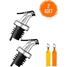 Yağdanlık Ucu 2'li Akıtmaz Kapaklı Şişe Ucu Tıpa Silikon Yağ Dökme Aparatı Ağızlık Mutfak Aksesuar