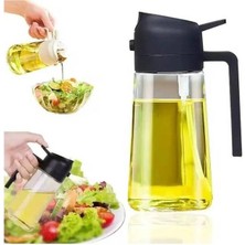 Çift Fonksiyonlu 550 ml Yağ Püskürtme Şişesi, Cam Sprey Yağdanlık