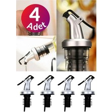 Akıtmaz Kapaklı Şişe Ucu Servis Aparatı Damlalık Yağdanlık Tıpa Tapa Akıtıcı 4 Adet