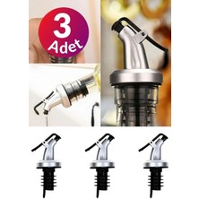 Akıtmaz Kapaklı Şişe Ucu Servis Aparatı Damlalık Yağdanlık Tıpa Tapa Akıtıcı 3 Adet