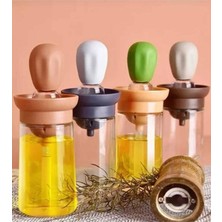 Silikon Fırçalı Yağlık, Pratik Çok Amaçlı Hazneli Hamur, Yumurta, Sos, ve Yağ Fırçası - Yağdanlık