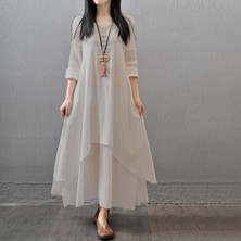 Barbora Günlük Yazlık Salaş Kadın İki Katlı Elbise