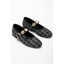 Kadın Babet Siyah Triko Inci Baretli