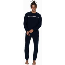 U.s. Polo Assn. 18921 Erkek Lacıvert Uzun Kollu Yuvarlak Yaka Pijama Takımı