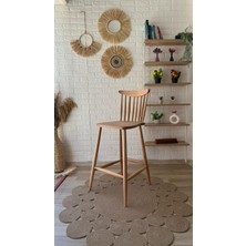 Silla Concept Yıldız Bar Sandalyesi Naturel Ahşap Ada Sandalye Mutfak Sandalyesi