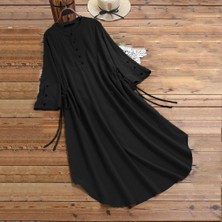 1Tarz Günlük Salaş Büzgü Detaylı Yazlık Uzun Kadın Elbise