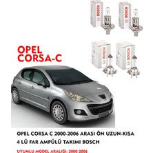 Bosch Opel Corsa C 2004 Model Ön Uzun-Kısa 4 Lü Far Ampülü Takımı (Sarı Renk)