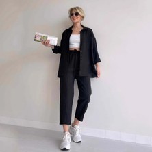 Barbora Keten Günlük İkili Takım Elbise Pantolon Gömlek