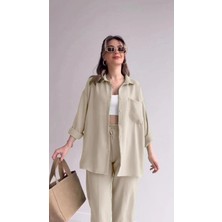 Keten Günlük İkili Takım Elbise Pantolon Gömlek