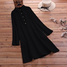 Barbora Günlük Rahat Baharlık Salaş Gömlek Yaka Elbise