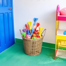 Özel Üretim Çok Amaçlı Doğal El Yapımı Hasır Oyuncak Sepeti