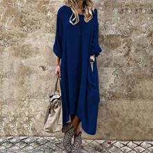 Barbora Keten Günlük Salaş Yazlık Cepli Kadın Elbise