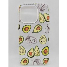 Turkuaz Dijital Pazarlama Apple iPhone 13 Pro Özel Avakado Baskılı Lüks Silikon Kılıf