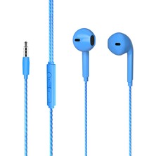 Go İthalat Robinanka Lecoo EH104BL 3.5mm Jacklı Kablolu Kulak Içi Mikrofonlu Mavi Kulaklık