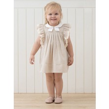 Mymio 3-24 Ay Bebe Yaka Dantel Detaylı Kız Bebek Elbise  My 5571