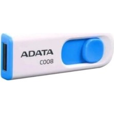 Adata C008 32 GB USB 2.0 Geri Çekilebilir Kapaksız Flash Bellek 32 GB Beyaz