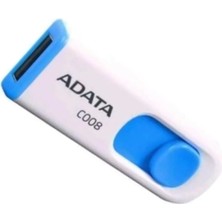 Adata C008 32 GB USB 2.0 Geri Çekilebilir Kapaksız Flash Bellek 32 GB Beyaz