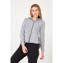 1Tarz Günlük Fermuarlı Kapüşonlu Kadın Ceket