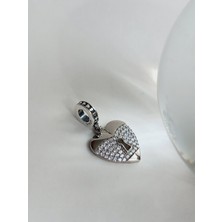 Gümüş Kalp Anahtar Tasarım Aşk Charmı Kadın Charm Doğum Günü Hediye