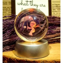 Wolawood Kristal Cam Kar Küresi 3D Renk Değiştiren LED Işıklı Pilli Dekoratif Konsept Hediyelik Masaüstü Süs Lamba Biblo Şık Zarif Rgb Dekor Özel Tasarım