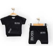 Woops Baby Marka Bossa Desen Interlok Şortlı Ikili Takım  6-24 Ay