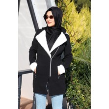 1Tarz Kışlık Günlük Kaşe Kadın Tesettür Kaban