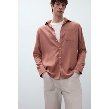 DeFacto Regular Fit Basic Düz Tencel Uzun Kollu Gömlek B2907AX25SP