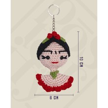 Posterify Frida Kahlo - Büst Amigurumi Anahtarlık 10 cm - El Yapımı Sanatsal Örgü Çanta Aksesuarı