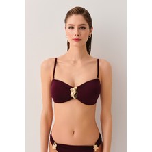 Suwen Stary Aksesuarlı Straplez Bikini Üst