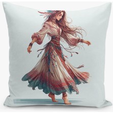 Filamente Bohem Desen Çift Taraflı Dijital Baskı Kırlent Kılıfı (Bohem Cushion Cover)