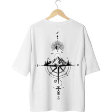 Panda Baskı Tekstil Pusula Baskılı Oversize Tshirt