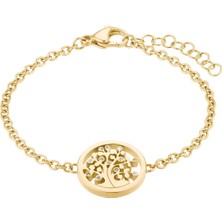 Energetix Hayat Ağaçı Motifli Altın Renkli Manyetik Bileklik