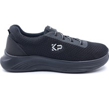 King Paolo K5174 Memory Foam Lastikli Kadın Yürüyüş Günlük Siyah Spor Ayakkabı