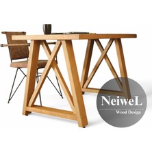Neiwel Wedel Doğal Ahşap Çalışma ve Ofis MASASI-70 cm -140 cm
