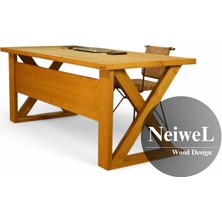 Neiwel Ares Doğal Ahşap Çalışma ve Ofis MASASI-80 cm -120 cm