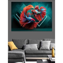 Dans Eden Betta Balıkları Dekoratif Tablo
