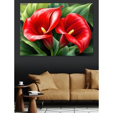 Kırmızı Çiçekler Dekoratif Tablo