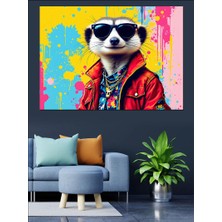 Havalı Rakun Gözlükle Dekoratif Tablo