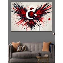 Kartal ve Türk Bayrağı Dekoratif Tablo