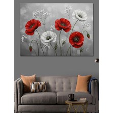 Siyah Beyaz Gelincik Çiçekleri Dekoratif Tablo