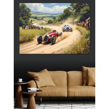 Klasik Yarış Arabaları Dekoratif Tablo