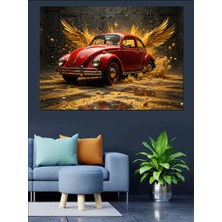 Altın Volkswagen Beetle Dekoratif Tablo