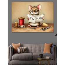 Dikişçi Terzi Fare ve Makası Dekoratif Tablo